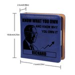 Personalisierte Silhouette einer Person Design PU Leder Haftnotiz-Halter mit Namen und Text Bürobedarf Geburtstag Geschenk für Männer