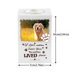 Personalized Paw Print Pet Photo Wooden Candle Holder with Name and Text Pet Loss Memorial Sympathy Gift for Pet Owner