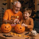 Personlig gammal trollkarl fladdermus Multicolor 100% Cutton T-shirt med titel och 1-10 namn Halloween kostym semestergåva för familj vänner