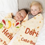 Personlig Rolig Tortilla Mjuk Rund Kasta Filt med Namn och Text Heminredning Födelsedag Julklapp för Bästa Vän Taco Lover