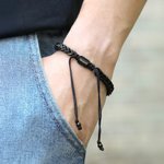 Personalizada delgada línea ajustable de acero inoxidable pulsera de cuerda trenzada con el nombre de cumpleaños Aniversario de regalo para la familia de amigos