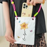 Personlig fødselsblomst sommerfugl Crossbody mobiltelefonveske med navn Reise Shoppingtilbehør Bursdagsgave til kvinner