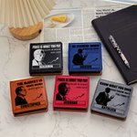 Personalisierte Silhouette einer Person Design PU Leder Haftnotiz-Halter mit Namen und Text Bürobedarf Geburtstag Geschenk für Männer