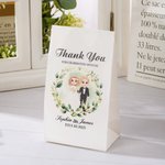 Henkilökohtainen sarjakuva Morsian ja sulhanen Food-Grade Paper Treat Bags nimellä 10 häät Favor Decor parin vieras Newlywedille