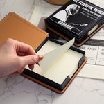 Personalisierte Silhouette einer Person Design PU Leder Haftnotiz-Halter mit Namen und Text Bürobedarf Geburtstag Geschenk für Männer