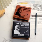Personalisierte Silhouette einer Person Design PU Leder Haftnotiz-Halter mit Namen und Text Bürobedarf Geburtstag Geschenk für Männer