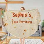 Personlig Rolig Tortilla Mjuk Rund Kasta Filt med Namn och Text Heminredning Födelsedag Julklapp för Bästa Vän Taco Lover