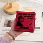 Personalisierte Silhouette einer Person Design PU Leder Haftnotiz-Halter mit Namen und Text Bürobedarf Geburtstag Geschenk für Männer