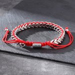 Personalizada delgada línea ajustable de acero inoxidable pulsera de cuerda trenzada con el nombre de cumpleaños Aniversario de regalo para la familia de amigos