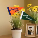 Personalised Multicoloured Mini Pennant with Text and Stick Back to School Graduation Party Game Day Gift for Students Sports Fans