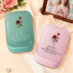 Boîte à bijoux personnalisée en cuir PU avec miroir LED trois couleurs ajustable et texte Nom Date Voyage Cadeau d'anniversaire essentiel pour les femmes