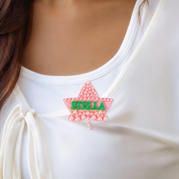 Henkilökohtainen upotekoristeinen Pearl Ivy Sorority Pin Badge nimellä Initiation Ceremonie lahja Sororsille