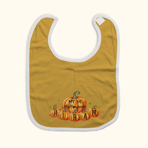 Calabaza personalizada Mi 1er Halloween Babero de algodón 100% con nombre Fiesta de Halloween Regalo para recién nacidos