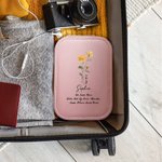 Boîte à bijoux personnalisée en cuir PU avec miroir LED trois couleurs ajustable et texte Nom Date Voyage Cadeau d'anniversaire essentiel pour les femmes