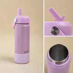 Personalized Engraved Name 18 oz Insulated Water Bottle with Handle and Straw Back to School Birthday Travel Gift for Kids Friends Family