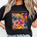 Felpa con nome e testo personalizzata multicolore con design a fiori in fiore, regalo di compleanno per la festa di addio al nubilato per le donne.