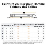 Ceinture Homme en Cuir Personnalisée avec Gravure Cadeau Anniversaire Fête des Pères pour Papa Grand-Père
