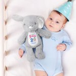 Personalisierte Ballon Cartoon Charakter niedlich Kaninchen Plüsch Plüschtier Spielzeug mit Namen Geburtstag Geschenk für Mädchen Junge