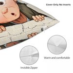 Housse de coussin personnalisée en forme de dessin animé de grand-mère avec nom Décoration d'intérieur Anniversaire Noël Cadeau pour Maman Grand-mère