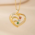 Collana personalizzata in argento sterling con nome inciso da 1 a 6 pietre di nascita regalo per la festa della mamma per nonna per donne