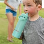 Personalized Engraved Name 18 oz Insulated Water Bottle with Handle and Straw Back to School Birthday Travel Gift for Kids Friends Family