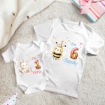 Spersonalizowana koszulka dziecięca Cute Lion Dog Animals 100% bawełna Koszulka dziecięca z imieniem Rocznicowy prezent urodzinowy dla niemowląt i dzieci