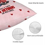 Personalised Cute 3D Cartoon Couple Soft Cushion Cover with Name and Text Valentine's Day Birthday Anniversary Gift for Couples Lovers
