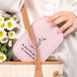 Boîte à bijoux personnalisée en cuir PU avec miroir LED trois couleurs ajustable et texte Nom Date Voyage Cadeau d'anniversaire essentiel pour les femmes