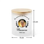 Bocal à Bougie Personnalisé avec Titre Nom Date et Photo d'Animal de Compagnie LED à Choix Cadeau pour les Propriétaires d'Animaux de Compagnie
