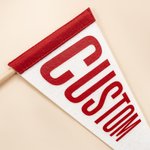 Personalised Multicoloured Mini Pennant with Text and Stick Back to School Graduation Party Game Day Gift for Students Sports Fans
