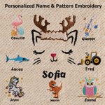 Personalised Absorbent Fluffy Cartoon Dinosaur Cat Pineapple Pattern Embroidered Kid Flannel Bathrobe with Name Birthday Gift for Boys Girls