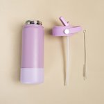 Personalized Engraved Name 18 oz Insulated Water Bottle with Handle and Straw Back to School Birthday Travel Gift for Kids Friends Family