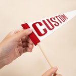Personalised Multicoloured Mini Pennant with Text and Stick Back to School Graduation Party Game Day Gift for Students Sports Fans