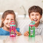 Gourde 475 ml Personnalisée avec Motifs Ours Lion Animaux et Nom avec Paille et Anse Cadeau Anniversaire Rentrée Scolaire pour Enfants