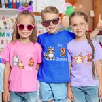 Spersonalizowana koszulka dziecięca Cute Lion Dog Animals 100% bawełna Koszulka dziecięca z imieniem Rocznicowy prezent urodzinowy dla niemowląt i dzieci