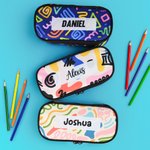 Personlig Abstrakt Graffiti Stor kapacitet Flerfacks pennfodral med namn Tillbaka till skolan Födelsedagspresent för student Lärare Konstnär