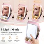 Boîte à bijoux personnalisée en cuir PU avec miroir LED trois couleurs ajustable et texte Nom Date Voyage Cadeau d'anniversaire essentiel pour les femmes