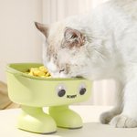 Ciotola personalizzata per animali domestici con gambe alte e robot dagli occhi grandi con nome Regalo di compleanno essenziale per chi ama gli animali domestici