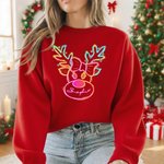 T-shirt personnalisé Elan Sweatshirt Hoodie avec nom Cadeau de Noël pour Famille Ami