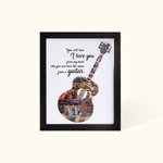 Personalised Multiple Photo Collage Guitar Frame Picture Frame  with Text Home Decor Birthday Christmas Gift for Guitar Players