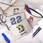 Personalised Camouflage Stripes Initial Number Makeup Bag with Name Birthday Christmas Gift for Family Friends