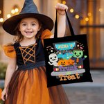 Spersonalizowana płócienna torba na cukierki w stylu Halloween Monster Pumpkin z imieniem Prezent na Halloween dla dzieci