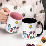 Personalized Multi-Color Kids Hand-Drawn 11 oz Ceramic Mug Christmas Birthday Anniversary Gift for Family