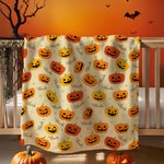 Spersonalizowany koc z imieniem i nazwiskiem Halloween Pumpkins Stars Miękki koc z imieniem i nazwiskiem na imprezę domową Prezent na Halloween dla chłopców i dziewczynek