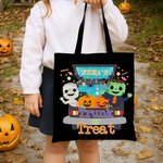 Spersonalizowana płócienna torba na cukierki w stylu Halloween Monster Pumpkin z imieniem Prezent na Halloween dla dzieci