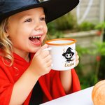 Tasse en Émail 355 ml Personnalisé avec Nom et Motif de Sorcière Mignonne Cadeau Halloween pour Enfant