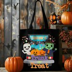 Spersonalizowana płócienna torba na cukierki w stylu Halloween Monster Pumpkin z imieniem Prezent na Halloween dla dzieci