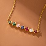 Personalisierte mehrere 1-8 Birthstones Familie Halskette Geburtstag Jahrestag Weihnachten Geschenk für Frauen Mom