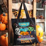 Spersonalizowana płócienna torba na cukierki w stylu Halloween Monster Pumpkin z imieniem Prezent na Halloween dla dzieci