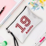 Personalised Camouflage Stripes Initial Number Makeup Bag with Name Birthday Christmas Gift for Family Friends